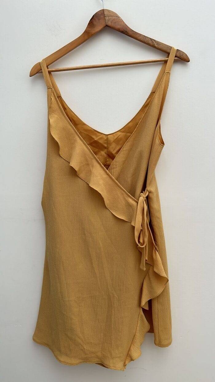 Vestido Mostaza cruzado L - Imagen 2