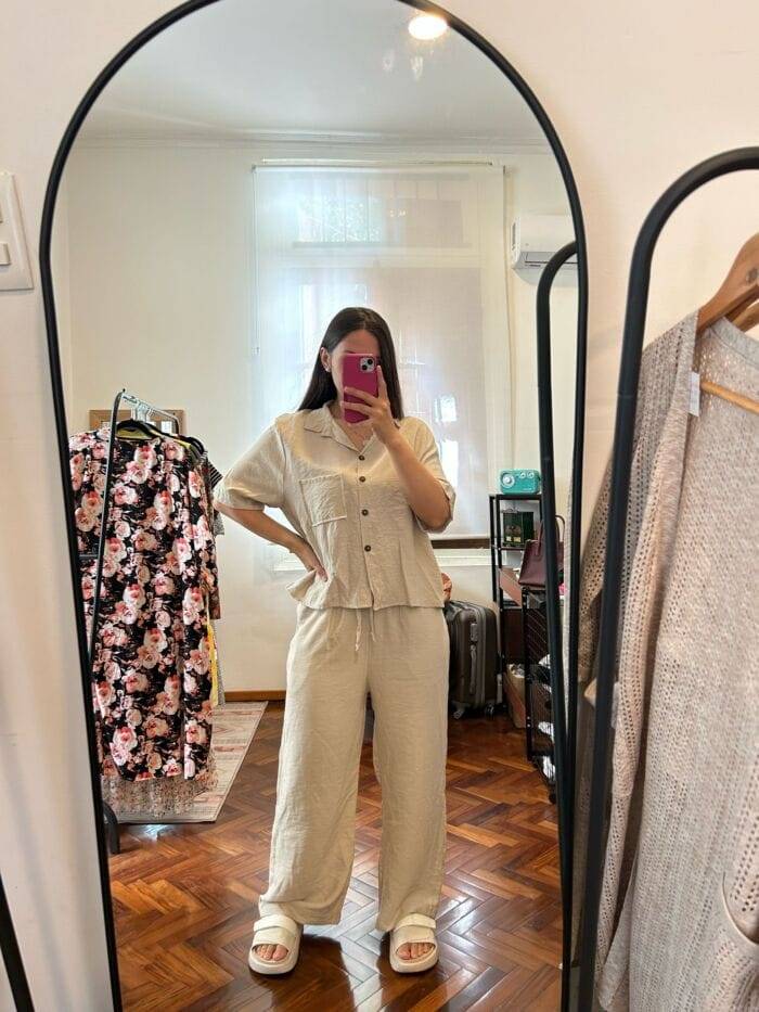 Conjunto Beige Camisa y Pantalón XXL